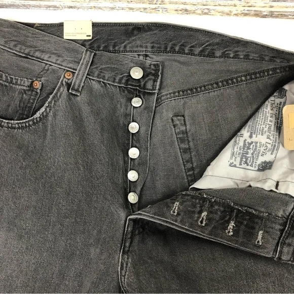 Levi’s 501 Jeans High Rise 100% Cotton straight leg 31 x 30 Faded Black wash - Picture 9 of 16